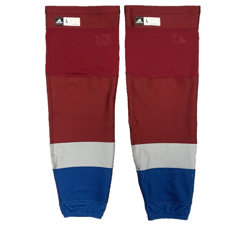 LNH - Chaussettes de hockey Adidas Pro Stock d'occasion - Colorado Avalanche (marron)